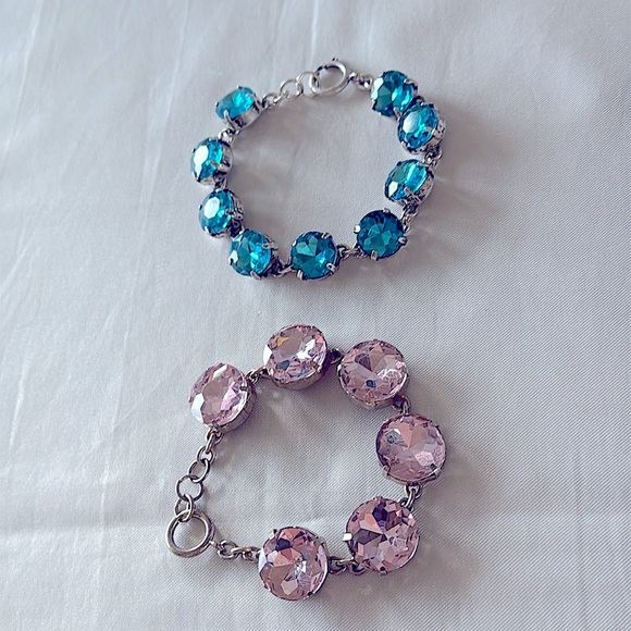 Elegant Pink and Blue Gemstone Bracelets - Picture 7 of 7